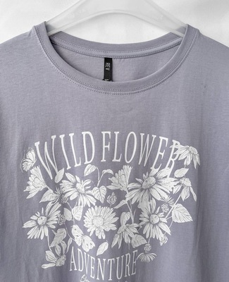تی شرت یاسی wild flower برند rev 