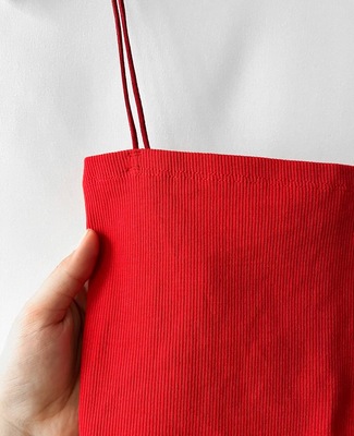 تاپ بندی برند Zara رنگ قرمز 